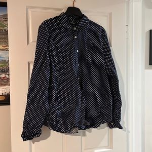 EUC Ralph Lauren Non-Iron Polka Dot Oxford